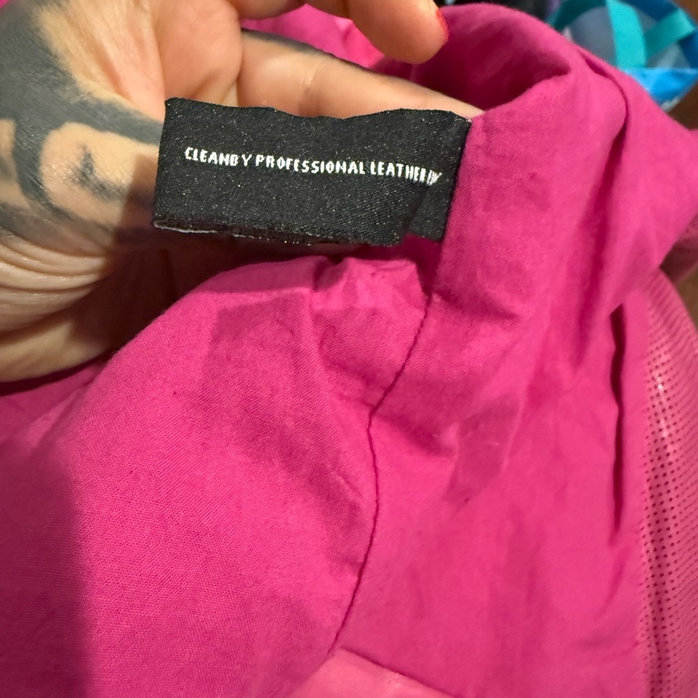 Rare Neimen Marcus Pink Women's leather Jacket sz.XL - Picture 5 of 11